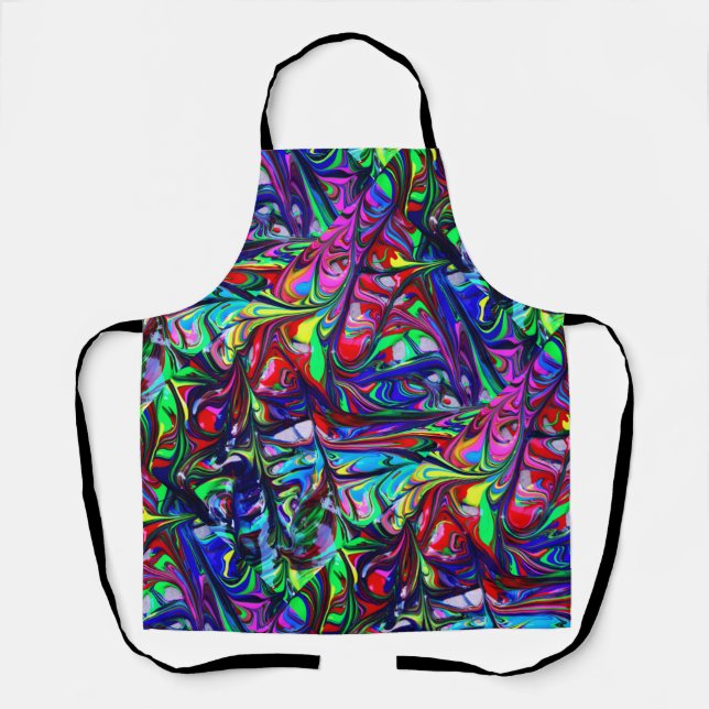 Psychedelische Leggings - farbenfrohe DYE Schürze (Vorderseite)