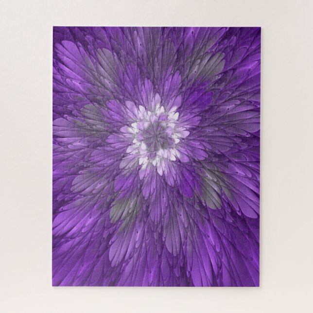 Psychedelische Lila Blume Abstraktes Fraktal Kunst (Vertikal)