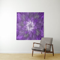 Psychedelische Lila Blume Abstraktes Fraktal Kunst