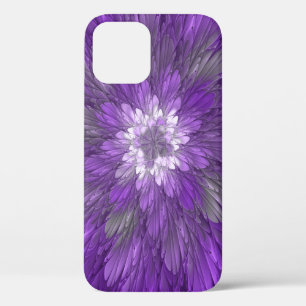 Psychedelische lila Blumen-Abstract-Fraktal-Kunst Case-Mate iPhone Hülle