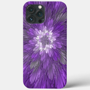 Psychedelische lila Blumen-Abstract-Fraktal-Kunst Case-Mate iPhone Hülle