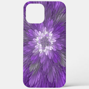 Psychedelische lila Blumen-Abstract-Fraktal-Kunst Case-Mate iPhone Hülle