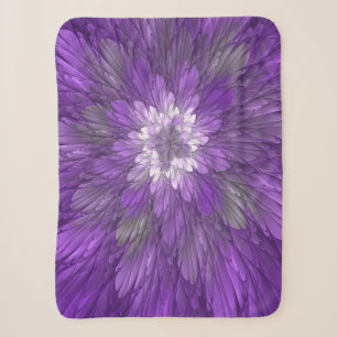 Psychedelische lila Blumen-Abstract-Fraktal-Kunst Sherpadecke