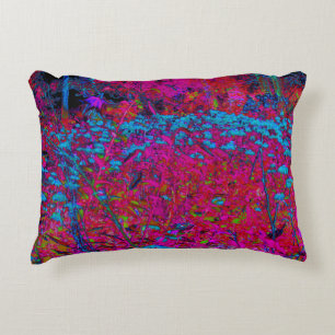 Psychedelische Lila Lily Blume Magenta Garden Dekokissen
