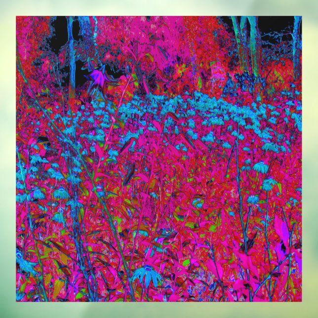 Psychedelische Lila Lily Blume Magenta Garden Fensteraufkleber (Blatt 3)