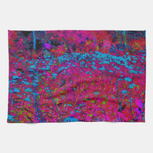 Psychedelische Lila Lily Blume Magenta Garden Geschirrtuch