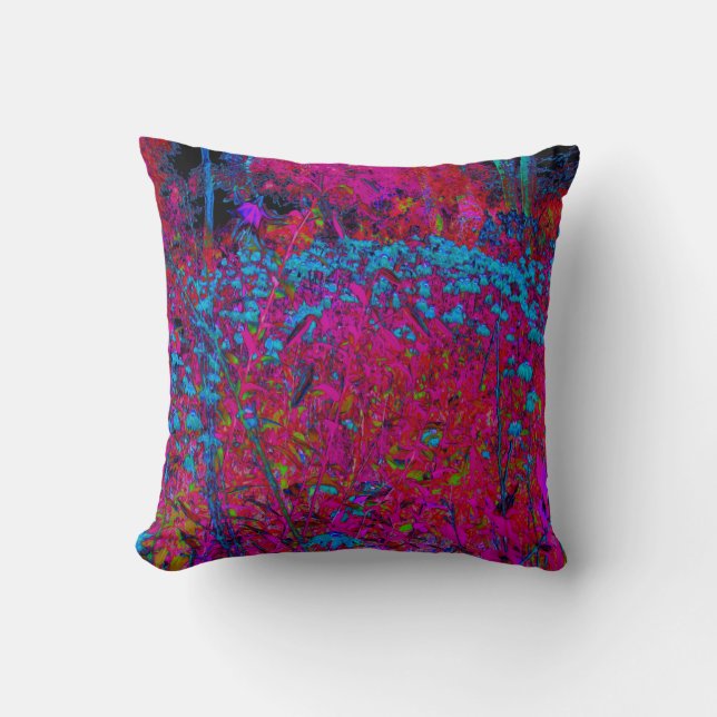 Psychedelische Lila Lily Blume Magenta Garden Kissen (Vorderseite)