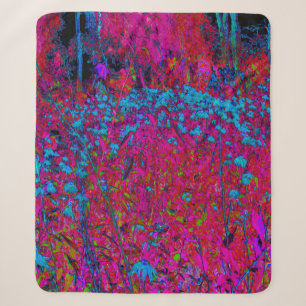 Psychedelische Lila Lily Blume Magenta Garden Sherpadecke