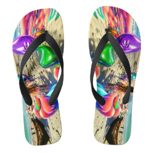 Psychedelische Luftballons Bunte Flip Flops herges