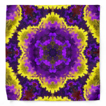 Psychedelische Mandala-Blume Gelb und Lila