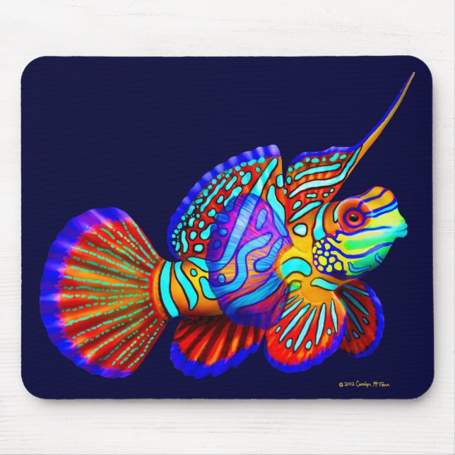 Psychedelische Mandarinegoby-Fische Mousepad (Vorne)
