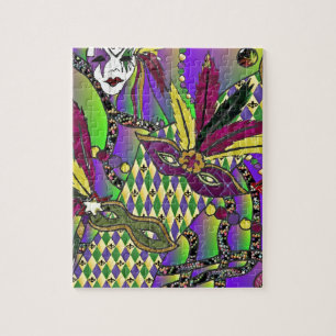 Psychedelische Mardi-Gras-Federmasken