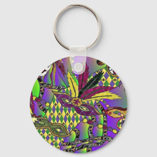 Psychedelische Mardi-Gras-Federmasken-Geschenke Be Schlüsselanhänger