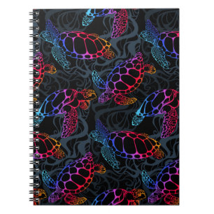 Psychedelische Meeresschildkröte: Boho Ocean Notizblock