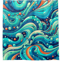 "Psychedelische Meereswellen" Duschvorhang