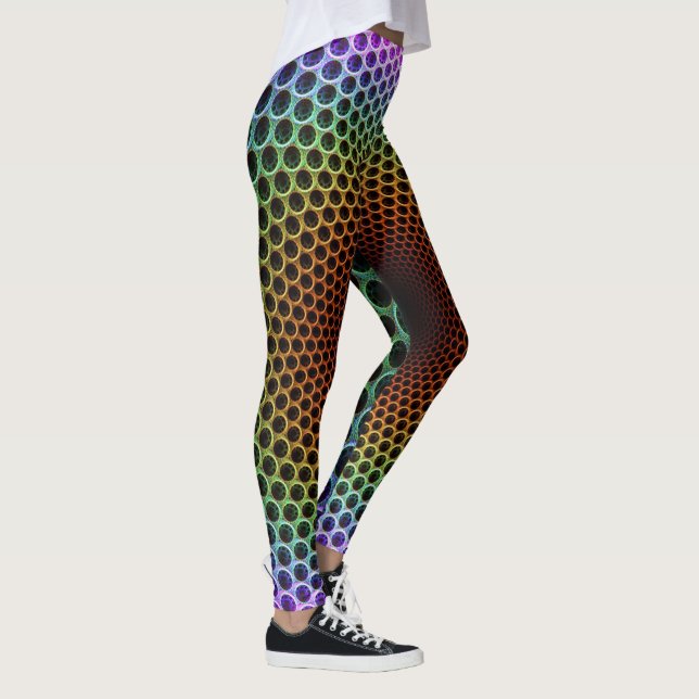 Psychedelische mehrfarbige Spiderwebbed Leggings (Rechts)