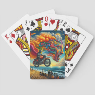 Psychedelische Motorrad-Dreamscape Spielkarten