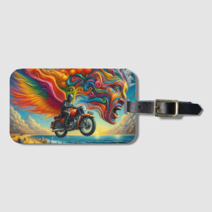 Psychedelische Motorrad-Traumlandschaft Gepäckanhänger