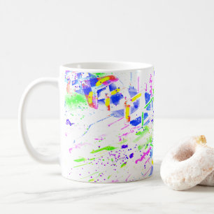 Psychedelische Neon-Abstrakte-Kaleidoskop-Kunst Kaffeetasse
