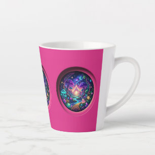 Psychedelische Neon-Portal-Fantasielandschaft umla Milchtasse