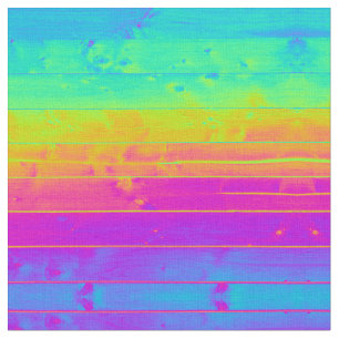 Psychedelische Neonregenbogen-Imitat Bois Stoff