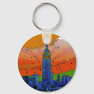 Psychedelische NYC: Empire State Gebäude #3 Schlüsselanhänger