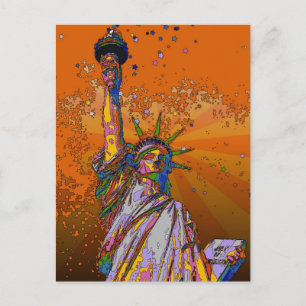 Psychedelische NYC: Freiheitsstatue 2001 Postkarte