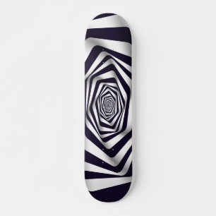 psychedelische optische Täuschung Schwarzweißkre Skateboard