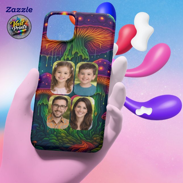 Psychedelische Pilz-Collage Familienporträt iPhone 16 Hülle (Psychedelic Mushroom Collage Family Portrait Case-Mate iPhone Case)