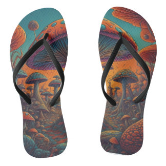 Psychedelische Pilzlandschaft Flip Flops