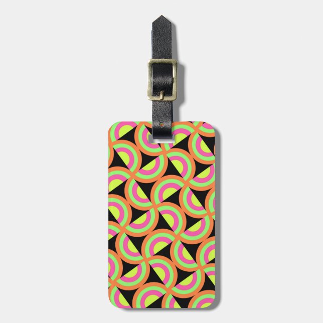 Psychedelische Quadrate Gepäckanhänger (Vorderseite vertikal)