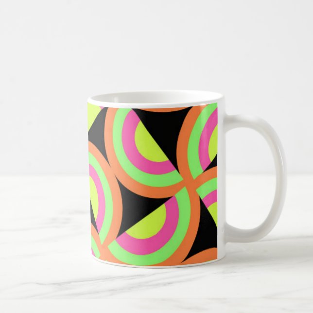Psychedelische Quadrate Kaffeetasse (Rechts)