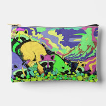 Psychedelische Raccoons Accesory Pouch Handtasche