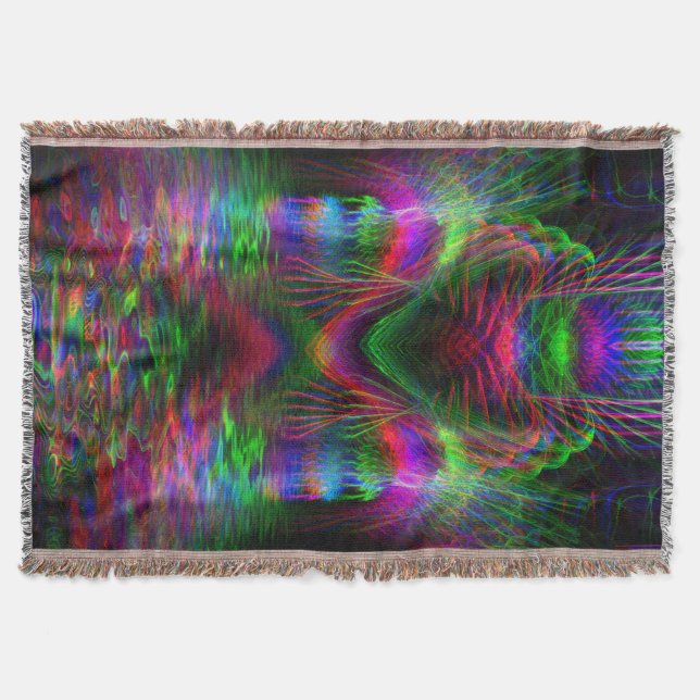 Psychedelische Rainbow-Liebe Heart Woven Throw Bla Decke (Vorderseite)
