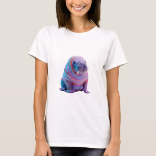 Psychedelische Regenbogen-Galaxie-Walross-Frauen T-Shirt