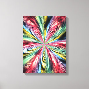 Psychedelische Regenbogen-Spiral-Fraktal-Kunst Leinwanddruck