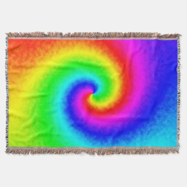 Psychedelische Regenbogen-Spirale der Transformati Decke (Vorderseite)