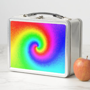 Psychedelische Regenbogen-Spirale der Transformati Metall Brotdose