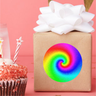 Psychedelische Regenbogen-Spirale der Transformati Runder Aufkleber