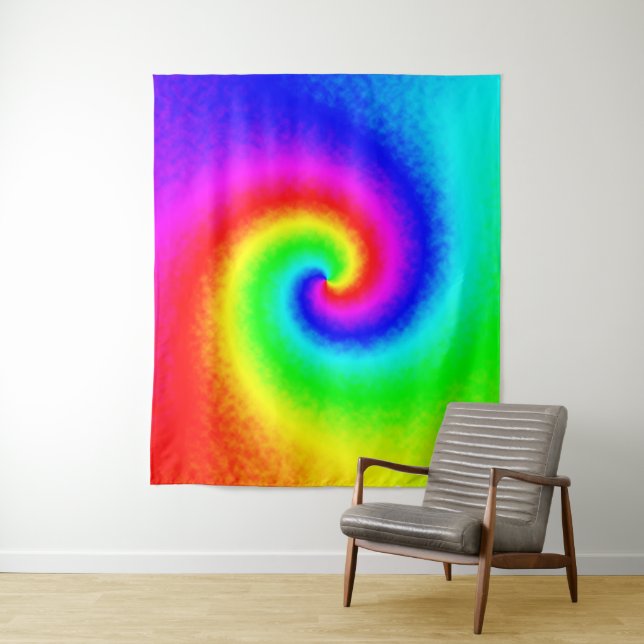 Psychedelische Regenbogen-Spirale der Transformati Wandteppich (Beispiel)
