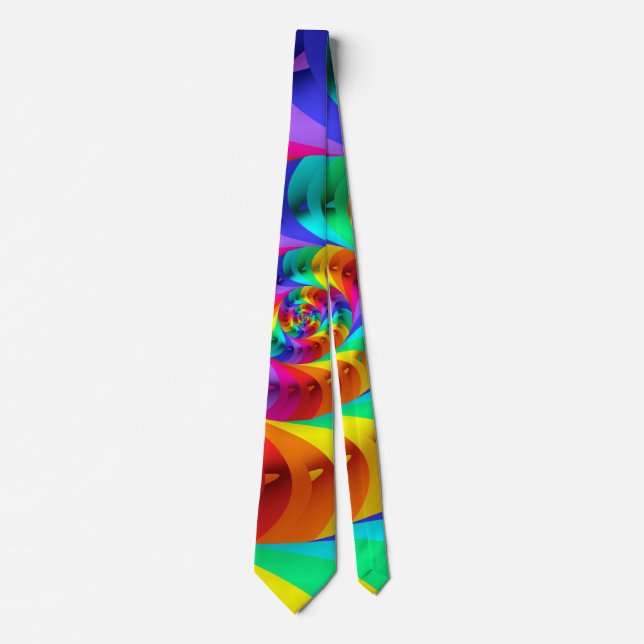 Psychedelische Regenbogen-Spirale-Krawatte Krawatte (Vorderseite)