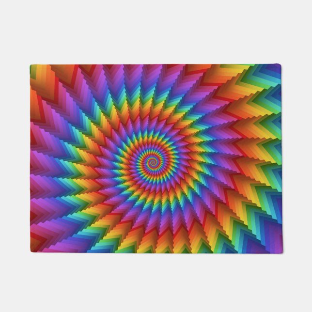Psychedelische Regenbogen-Spiralen-Tür-Matte Fußmatte (Vorderseite)