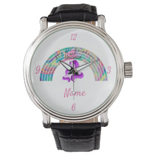 Psychedelische Regenbogen und Einhörner Thunder_Co Armbanduhr