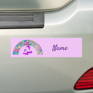 Psychedelische Regenbogen und Unicorns Thunder_Cov Autoaufkleber