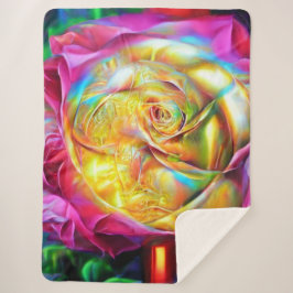 Psychedelische RegenbogenRose Sherpadecke