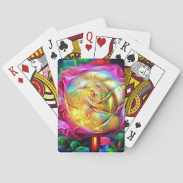 Psychedelische RegenbogenRose Spielkarten