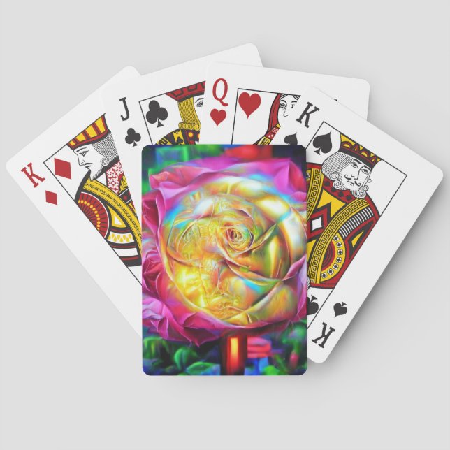 Psychedelische RegenbogenRose Spielkarten (Rückseite)
