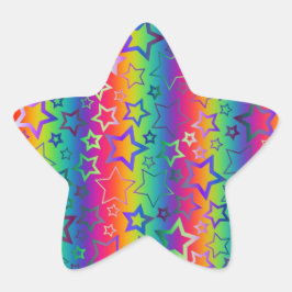 Psychedelische Regenbogenstars Stern-Aufkleber