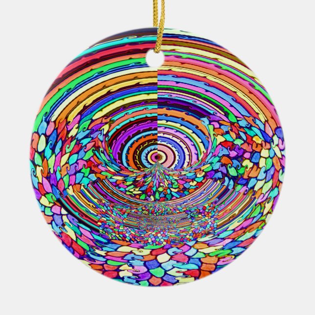 Psychedelische Reise Keramik Ornament (Vorne)