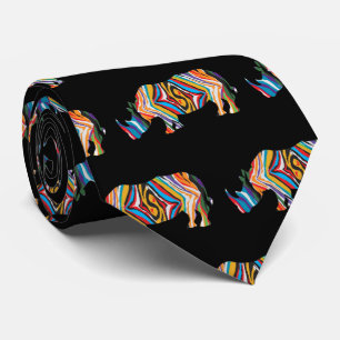 Psychedelische Rhinozeros Krawatte